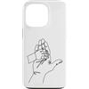 one line art one line drawing line penci Custodia per iPhone 13 Pro Disegno a una linea: mani che raccontano storie