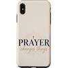 Faith Revival Studio Custodia per iPhone XS Max La preghiera cambia le cose Fede cristiana Croce Bibbia della Chiesa