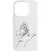 one line art one line drawing line penci Custodia per iPhone 14 Pro Disegno a una linea: mani che raccontano storie