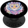 Kawaii Whimsical Pastel Ocean Face Graph Sciarpa invernale rosa carina con ritratto di tartaruga per amanti degli animali PopSockets PopGrip Adesivo