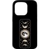 MaPaNoLi Design Custodia per iPhone 15 Pro Fasi Lunari Sole Celeste E Stelle