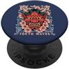 Japanese Oni Mask Aesthetic By TOKYO WAV Maschera giapponese del diavolo Hannya giapponese Oni Maschera Yokai Oni PopSockets PopGrip Adesivo
