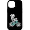 Cycling animal bike sport riding hobby t Custodia per iPhone 15 Zebra con Bicicletta