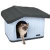 VOUNOT® Cuccia per Gatti e Cani Impermeabile con Tetto Inclinato, Casetta per Gatti da Esterno Aerazione e Piedini Antiscivolo, Cucce Confortevole per Gatto Cane o Coniglio, 60x51x41 cm, Bianco