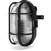 Velamp Applique ovale in plastica + vetro. Attacco E27 max 60W - Nero