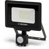 Velamp PADLIGHT5, proiettore LED SMD 20W IP44, nero 4000K. Con IR