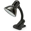 Velamp CHARLESTON: Lampada da tavolo nera con attacco E27, con clip