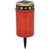 Velamp Lumino Elettrico LED a ricarica solare, 12 cm, rosso con Luce intermittente rossa