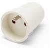 Velamp Presa Volante, 2P+T, 10/16A, Standard Francese (2P+T), Colore Bianco, 3500W max, 250V. Ideale per riparare prolunghe, avvolgicav