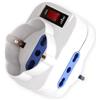 Velamp Adattatore rotante: 1 spina 10A vs 2 prese 10/16A + 1 presa schuko. Con interruttore di protezione contro sovraccarichi