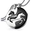Hsumonre Personalized Matching Horse Necklace for Couple Best Friend Customize Puzzle Circle Jewelry Promise Birthday Gift Friendship Pendant BFF Lovers Titanium Steel (Horse)