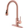 Delle Rosa Rubinetto Della Cucina, Rame Rosa Oro Rubinetto Della Cucina, Rubinetto Della Cucina con Pull Down Spruzzatore, Acciaio Inox 304 Rubinetto Della Cucina con Piastra Deck