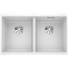 Blanco SUBLINE 350/350-U - Lavello da cucina sotto-top doppio per basi di lavello con larghezza di 80 cm - SILGRANIT - Bianco - 523578