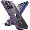 ORETECH Magnetica Cover per iPhone 13 Pro Max [Compatibile con MagSafe]con[2 Vetro Temperato],Custodia Protettiva Antiurto Protezione Militare Custodia iPhone 13 Pro Max,Viola Scuro