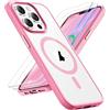 ORETECH Magnetica Cover per iPhone 13 Pro Max [Compatibile con MagSafe]con[2 Vetro Temperato],Custodia Protettiva Antiurto Protezione Militare Custodia iPhone 13 Pro Max,Rosa Chiaro