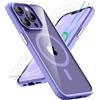 ORETECH Magnetica Cover per iPhone 13 Pro Max [Compatibile con MagSafe] con [2 Vetro Temperato],Custodia Protettiva Antiurto Protezione Militare iPhone 13 Pro Max Cover,Viola Chiaro