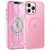 ORETECH Magnetica Cover per iPhone 13 Pro Max [Compatibile con MagSafe]con [2 Vetro Temperato],Custodia Traslucida Opaca Protettiva Antiurto Protezione Militare iPhone 13 Pro Max Cover,Rosa Chiaro