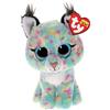 TY Beanie Babies - Beanie Boos, Lynx la Lince con Occhi Azzurri Grandi e Glitter, il Peluche con gli Occhi Grandi Scintillanti - 15 Cm - T37406
