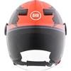 BHR Casco Moto Bambino Demi-Jet 841 CHILD - Casco Scooter per Bambini/Bambine Omologato ECE 22.06 - Visiera Antigraffio, Sgancio Micrometrico e Design Moderno - Kronologix Orange, XL