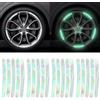 Ezweiji 20 adesivi catarifrangenti per cerchioni per auto, moto, bici, decorazione notturna di sicurezza, strisce antigraffio, adesivi catarifrangenti per cerchioni universali (luminosi)