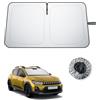 BIBIBO Compatibile con Dacia Sandero 3/Stepway III 2021-2025 2026 protezione solare, protezione dai raggi UV, parasole per auto, tessuto antipiega, interno parasole, parabrezza Sandero 3 accessori