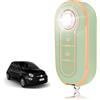 TOOMUME Cover Chiave, Guscio Chiave Adatto per Fiat 500 Punto Bravo Brava Panda Abarth Doblo Ducato Idea Linea Ulysse Tipo Lancia Ypslon Delta Musa, Custodia Chiavi Telecomando Copri Chiavi - Flip Key