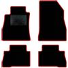 QUEMAR Tappetini Auto compatibili con Nissan Juke I 2010-2019 / Kit Tappeti Moquette e Gomma su Misura (Set 2 Anteriori + 2 Posteriori) / Ricami e Colori Personalizzati (Bordo Rosso, 0 Ricami)