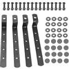 Lquminesque Kit di staffe universali per il montaggio di valigie laterali in ferro, staffa per scatola laterale per moto, staffa in ferro nero resistente con viti e guarnizioni per,