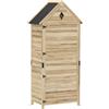 Outsunny Capanno con 4 Ripiani, Tetto in Asfalto Impermeabile, in Legno, 80x49x170 cm, Marrone Chiaro | Aosom Italy