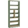 HOMCOM Libreria a 6 Livelli con 6 Scomparti Aperti, 76x23,8x180 cm, Legno Naturale e Verde | Aosom Italy