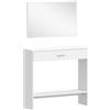 HOMCOM Mobile da Ingresso con Specchio, Cassetto e Ripiano, 91,5x27,9x85,5 cm, Bianco | Aosom Italy