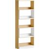 HOMCOM Libreria Angolare Rotante 350° a 5 Livelli, Scaffale di Stoccaggio Estensibile a Forma di L, 60-111x24x164 cm, Rovere | Aosom Italy