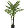 HOMCOM Palma Artificiale 150 cm in Vaso con 16 Fronde per Soggiorno e Balcone Decorazione, Verde | Aosom Italy