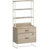 HOMCOM Mobile Archivio con Mensola, 2 Cassetti, Piano per Stampante e Serratura, per A4, Letter e Legal, Rovere | Aosom Italy