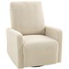 HOMCOM Poltrona Relax Reclinabile con Poggiapiedi, Girevole a 360° e Basculante, 76x94x100 cm, Beige | Aosom Italy