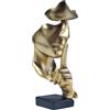 aboxoo, Statua con pensatore, Silence is Gold, statuetta di arte astratta moderna, sculture in resina per la casa, oggetti decorativi per pianoforte, decorazione da scrivania per stanza creativa