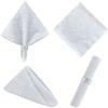 SASTYBALE Tovaglioli quadrati jacquard bianchi, in morbido poliestere damascato, resistenti alle pieghe, set di 4 (bianco, 20 x 20 cm)