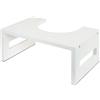 Relaxdays Sgabello WC ausilio per evacuazione, bambù, Bianco, 18,5x43,5x28 cm
