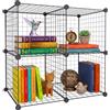 Relaxdays scaffale a cubi modulare con griglia Metallica, 75x75x37 cm, Nero