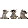 Dekohelden24 Highlandrind decorativo Highlandrind con pantaloni da yoga, topandrin, bovini di altopiano senza viso, set da 3 pezzi, in ceramica, graziosa decorazione per salotti o balconi, dimensioni: L x P ca. 8