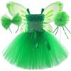 MaNMaNing Costume carnevale bambina fatina magica bacchetta ali fiori performance festa compleanno bosco vestito cosplay ragazza principessa abito sfilata teatro spettacolo magico fatata costume party fantasy