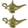 Bohue 2 lampade magiche dorate a tema arabo, stile vintage, leggenda di Aladino, per travestimenti, Halloween, cosplay, accessori per feste