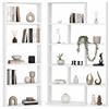 Shally Dogan Libreria Modulare Apribile Legno Bianco Scaffale Libri Componibile 72x22x200cm