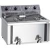 DEXION Friggitrice elettrica professionale con 2 vasche litri 6+6 - Potenza kW 6 - Cm 58 x 52 x 29.5/43.5 h