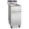 DEXION Friggitrice professionale elettrica con 1 vasca da litri 18-20 - Cm 37.5 x 75.5 x 84.5/98.5 h