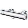 NiuLumea Miscelatore termostatico per doccia, miscelatore per bagno, con tecnologia Turbo, ingresso G3/4, 27 x 4,5 cm, per acciaio inox, argento