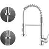 Stanew Rubinetto da cucina con doccetta girevole a 360° STANEW Rubinetto da cucina a molla 2 modalità di spruzzo. (argento)