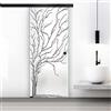 Aqua Roy The Shower BOSS Black Porta Scorrevole in vetro modello TREE 80x215 cm (60/80/90 cm) 8 mm, vetro Satinato, Nano rivestito nero, kit hardware complete nero opaco (80x215 cm, SINISTRA)