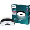 Philips Coiner, Plafoniera da soffitto, 24W, 2800lm, Luce Bianca Naturale 4000K, 3 scene di luce SceneSwitch, Grado di protezione IP20, Nera