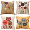 Gspirit federe Cartone Animato Fiori Modello 4 Pack Cuscini per divani Decorativo Cotone Biancheria Cuscino copricuscini Divano Caso Federa per Cuscino 45x45 cm